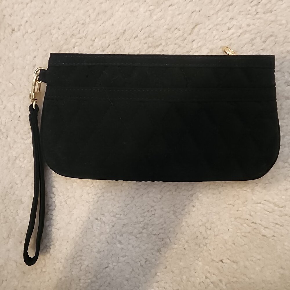 Vera Bradly Black Microfiber Clutch/Wristlet